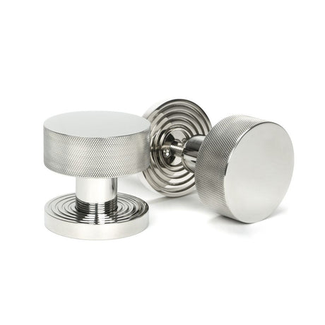 This is an image showing From The Anvil - Pol. Marine SS (316) Brompton Mortice/Rim Knob Set (Beehive) available from trade door handles, quick delivery and discounted prices
