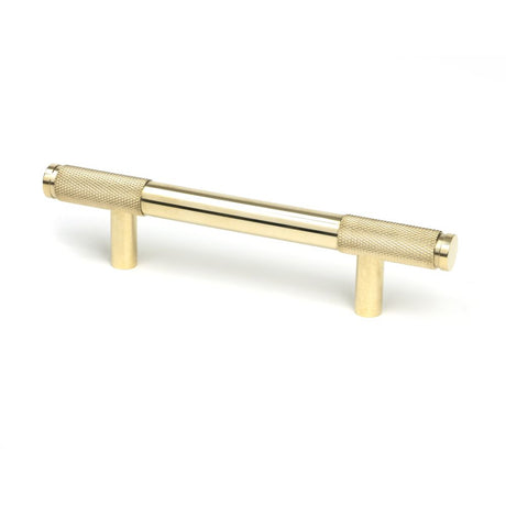 This is an image showing From The Anvil - Polished Brass Half Brompton Pull Handle - Small available from trade door handles, quick delivery and discounted prices