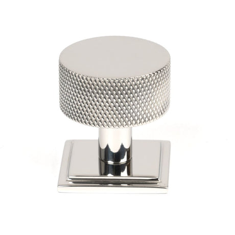 This is an image showing From The Anvil - Polished SS (304) Brompton Cabinet Knob - 32mm (Square) available from trade door handles, quick delivery and discounted prices