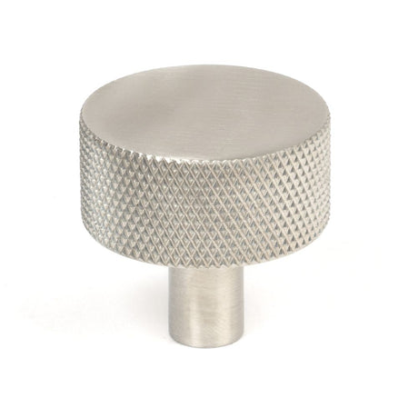 This is an image showing From The Anvil - Satin SS (304) Brompton Cabinet Knob - 32mm (No rose) available from trade door handles, quick delivery and discounted prices
