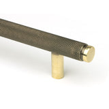 This is an image showing From The Anvil - Aged Brass Full Brompton Pull Handle - Small available from trade door handles, quick delivery and discounted prices
