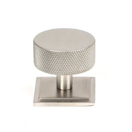 This is an image showing From The Anvil - Satin SS (304) Brompton Cabinet Knob - 38mm (Square) available from trade door handles, quick delivery and discounted prices