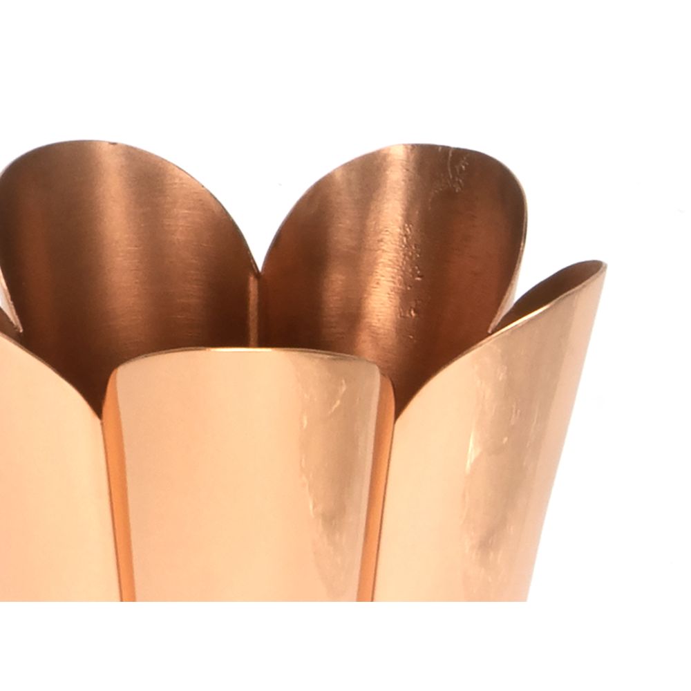 This is an image showing From The Anvil - Smooth Copper Flora Pot - Small available from trade door handles, quick delivery and discounted prices