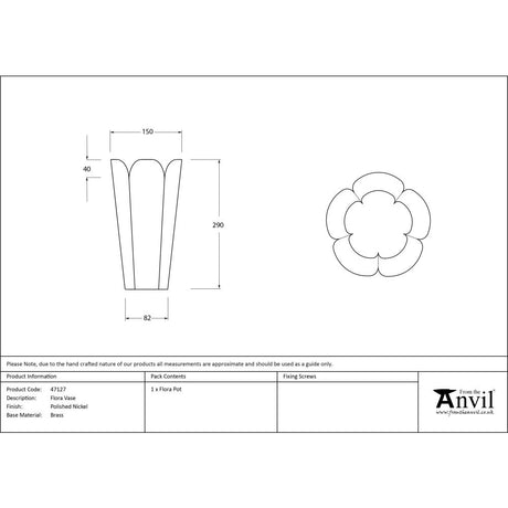 This is an image showing From The Anvil - Smooth Nickel Flora Vase available from trade door handles, quick delivery and discounted prices