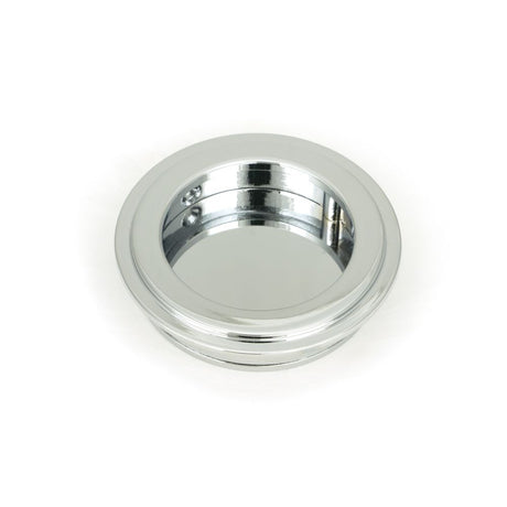 This is an image showing From The Anvil - Polished Chrome 60mm Art Deco Round Pull available from trade door handles, quick delivery and discounted prices