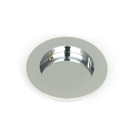 This is an image showing From The Anvil - Polished Chrome 75mm Plain Round Pull available from trade door handles, quick delivery and discounted prices