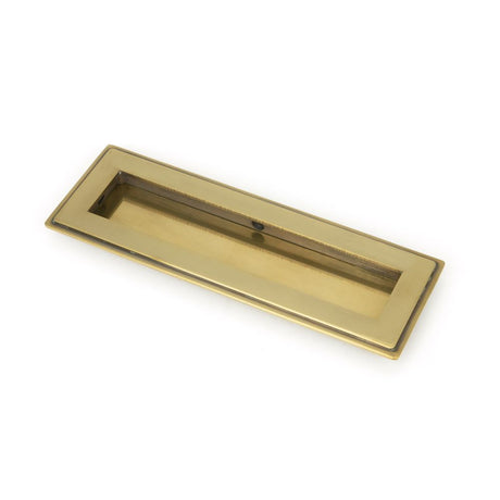 This is an image showing From The Anvil - Aged Brass 175mm Art Deco Rectangular Pull available from trade door handles, quick delivery and discounted prices