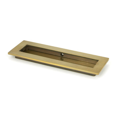 This is an image showing From The Anvil - Aged Brass 175mm Plain Rectangular Pull available from trade door handles, quick delivery and discounted prices