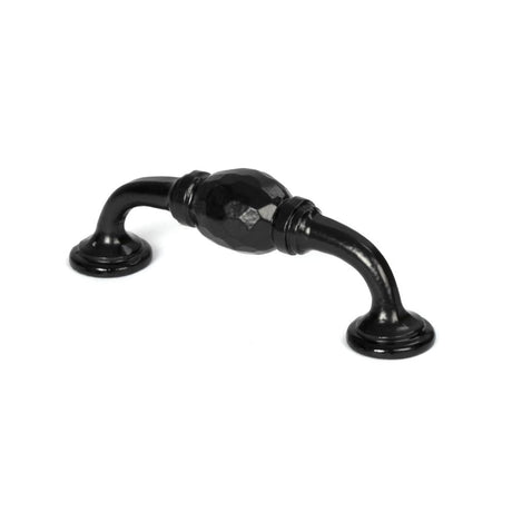 This is an image showing From The Anvil - Black 5" Hammered D Handle available from trade door handles, quick delivery and discounted prices
