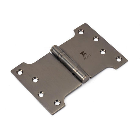 This is an image showing From The Anvil - Aged Bronze 4" x 4" x 6"  Parliament Hinge (pair) ss available from trade door handles, quick delivery and discounted prices