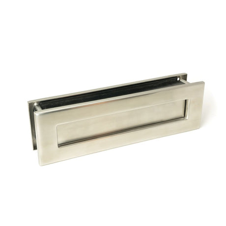 This is an image showing From The Anvil - Satin Marine SS (316) Traditional Letterbox available from trade door handles, quick delivery and discounted prices
