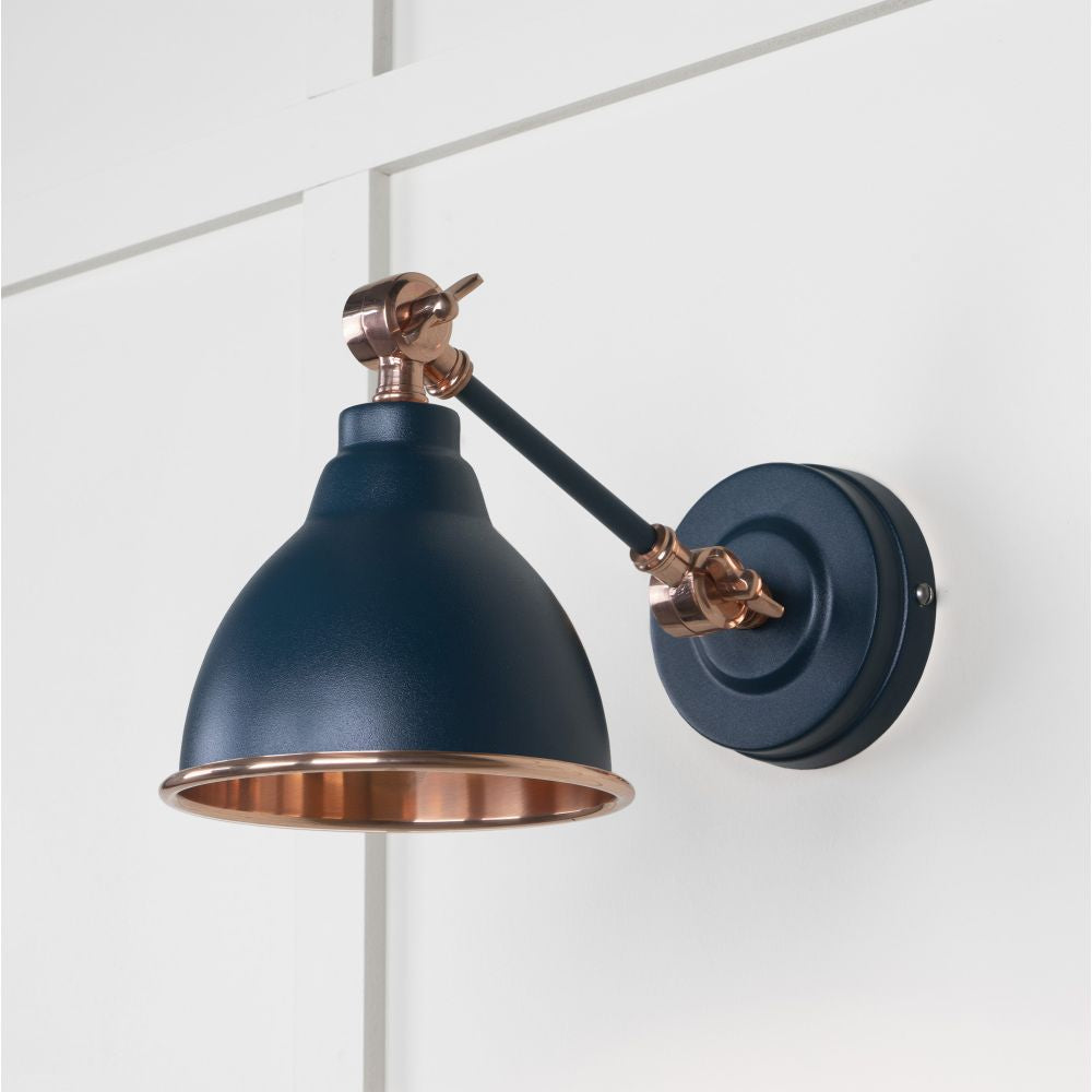 This is an image showing From The Anvil - Smooth Copper Brindley Wall Light in Dusk available from trade door handles, quick delivery and discounted prices