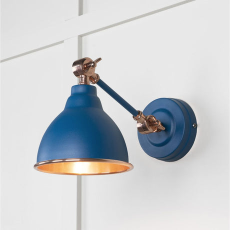 This is an image showing From The Anvil - Smooth Copper Brindley Wall Light in Upstream available from trade door handles, quick delivery and discounted prices