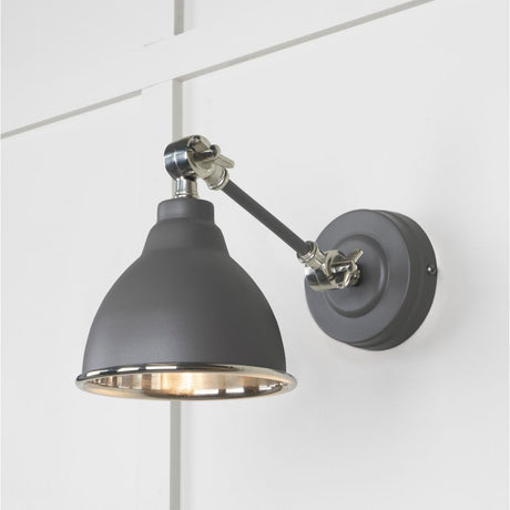 This is an image showing From The Anvil - Smooth Nickel Brindley Wall Light in Bluff available from trade door handles, quick delivery and discounted prices