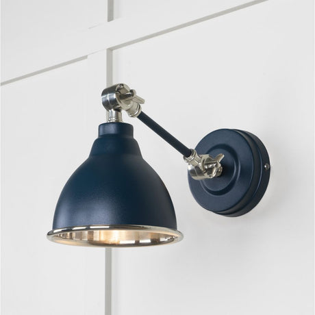 This is an image showing From The Anvil - Smooth Nickel Brindley Wall Light in Dusk available from trade door handles, quick delivery and discounted prices
