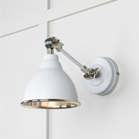 This is an image showing From The Anvil - Smooth Nickel Brindley Wall Light in Flock available from trade door handles, quick delivery and discounted prices