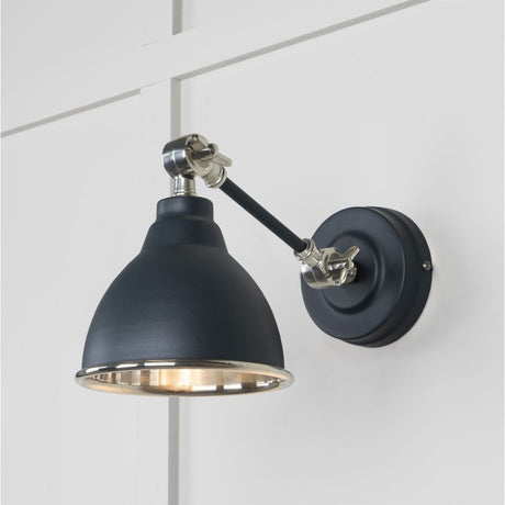 This is an image showing From The Anvil - Smooth Nickel Brindley Wall Light in Soot available from trade door handles, quick delivery and discounted prices