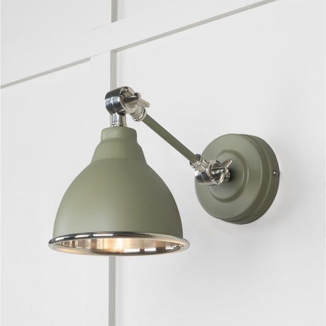This is an image showing From The Anvil - Smooth Nickel Brindley Wall Light in Tump available from trade door handles, quick delivery and discounted prices