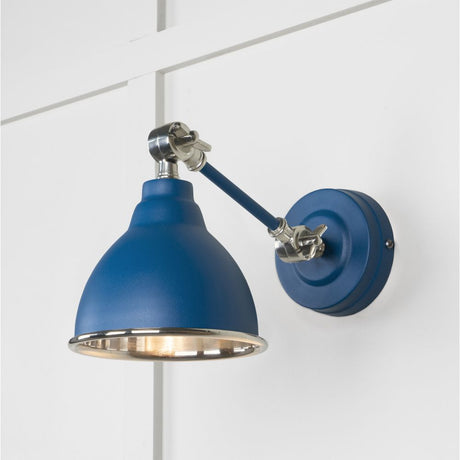 This is an image showing From The Anvil - Smooth Nickel Brindley Wall Light in Upstream available from trade door handles, quick delivery and discounted prices