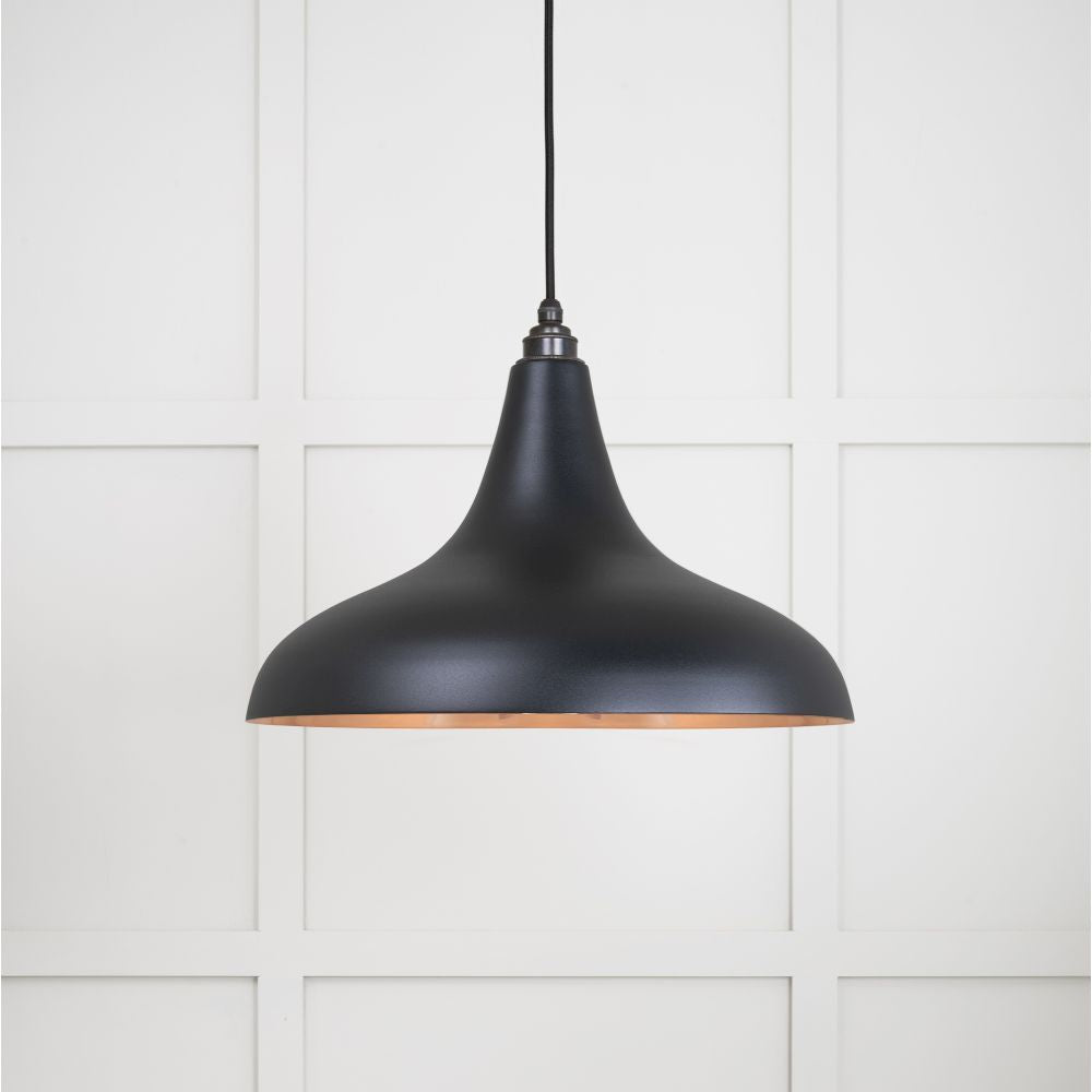 This is an image showing From The Anvil - Smooth Copper Frankley Pendant in Elan Black available from trade door handles, quick delivery and discounted prices
