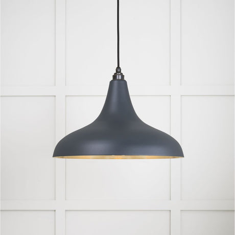 This is an image showing From The Anvil - Smooth Brass Frankley Pendant in Soot available from trade door handles, quick delivery and discounted prices
