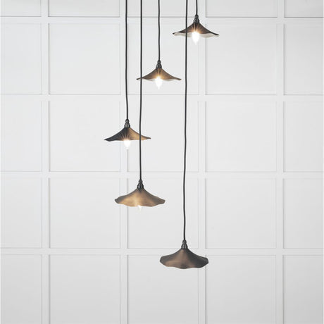 This is an image showing From The Anvil - Smooth Nickel Flora Cluster Pendant in Soot available from trade door handles, quick delivery and discounted prices