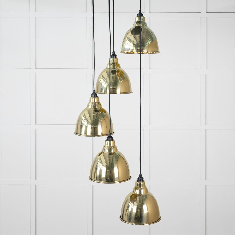 This is an image showing From The Anvil - Smooth Brass Brindley Cluster Pendant available from trade door handles, quick delivery and discounted prices