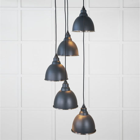 This is an image showing From The Anvil - Hammered Nickel Brindley Cluster Pendant in Soot available from trade door handles, quick delivery and discounted prices