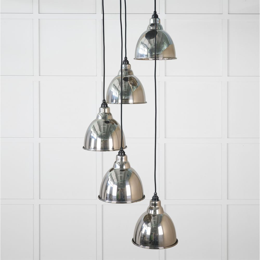 This is an image showing From The Anvil - Hammered Nickel Brindley Cluster Pendant available from trade door handles, quick delivery and discounted prices