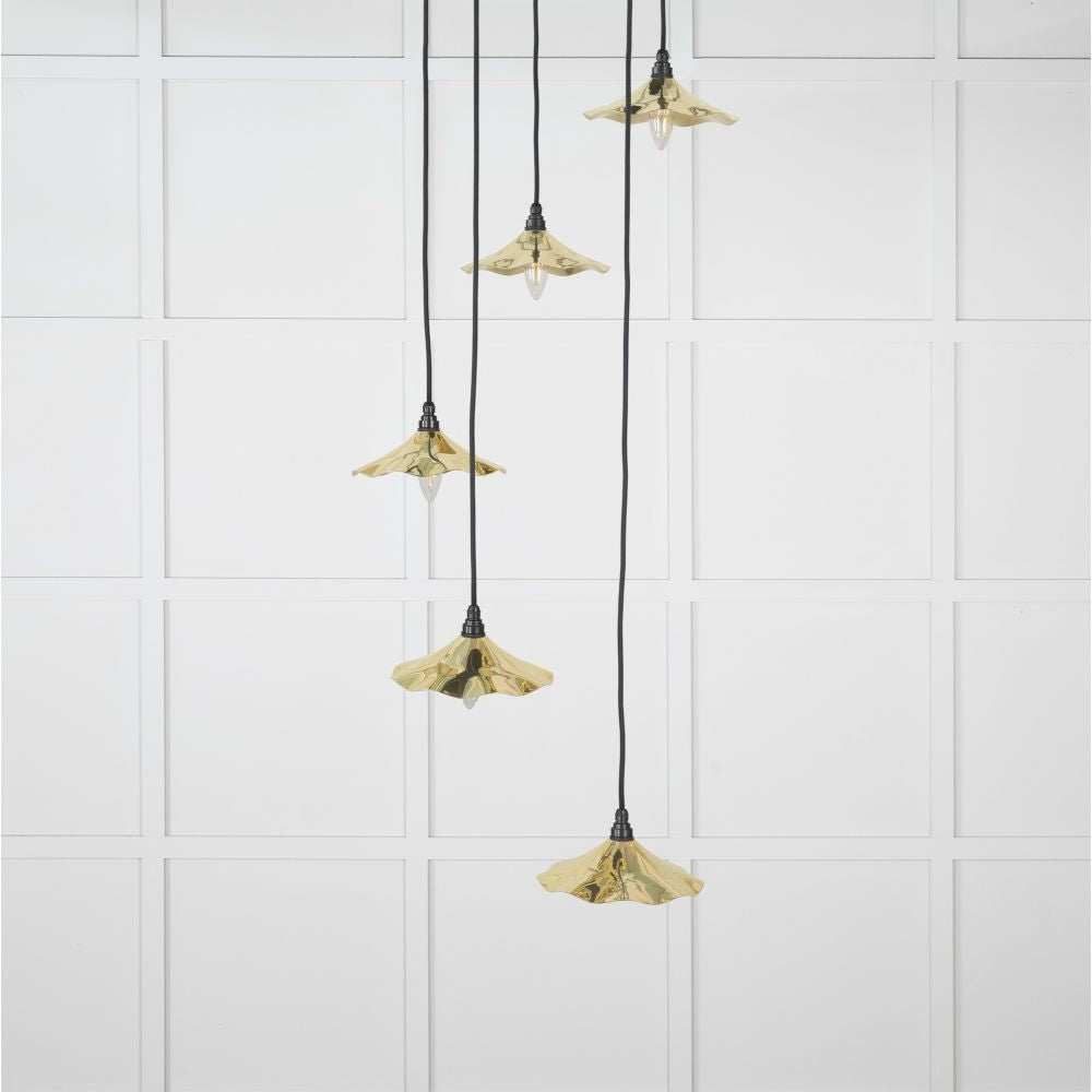 This is an image showing From The Anvil - Smooth Brass Flora Cluster Pendant available from trade door handles, quick delivery and discounted prices