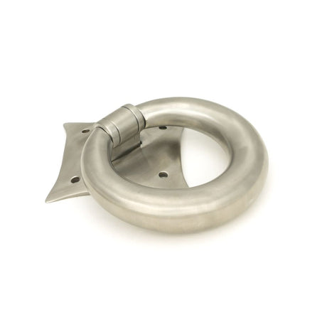 This is an image showing From The Anvil - Satin Marine SS (316) Ring Door Knocker available from trade door handles, quick delivery and discounted prices