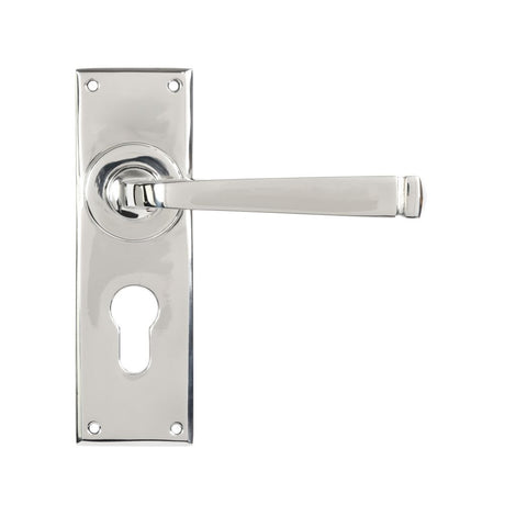This is an image showing From The Anvil - Polished Marine SS (316) Avon Lever Euro Lock Set available from trade door handles, quick delivery and discounted prices