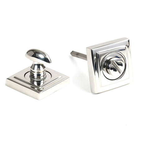 This is an image showing From The Anvil - Polished Marine SS (316) Round Thumbturn Set (Square) available from trade door handles, quick delivery and discounted prices