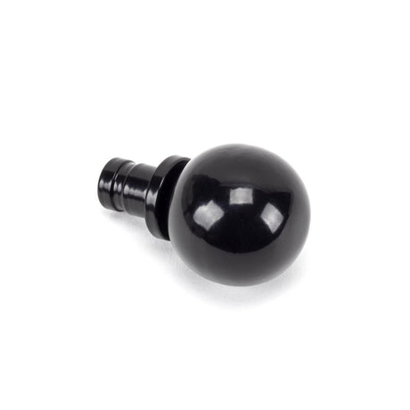 This is an image showing From The Anvil - Black Ball Curtain Finial (pair) available from trade door handles, quick delivery and discounted prices