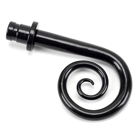 This is an image showing From The Anvil - Black Monkeytail Curtain Finial (pair) available from trade door handles, quick delivery and discounted prices