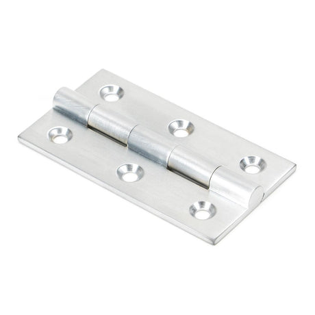 This is an image showing From The Anvil - Satin Chrome 2.5" Butt Hinge (pair) available from trade door handles, quick delivery and discounted prices