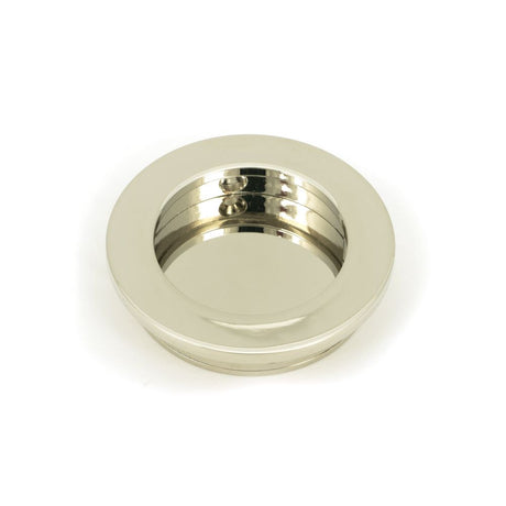 This is an image showing From The Anvil - Polished Nickel 60mm Plain Round Pull available from trade door handles, quick delivery and discounted prices