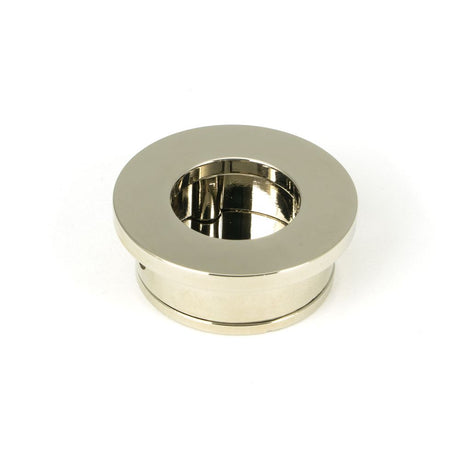 This is an image showing From The Anvil - Polished Nickel 34mm Round Finger Edge Pull available from trade door handles, quick delivery and discounted prices