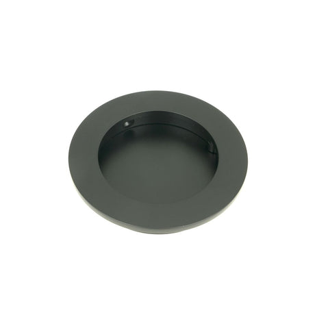 This is an image showing From The Anvil - Matt Black 75mm Plain Round Pull available from trade door handles, quick delivery and discounted prices