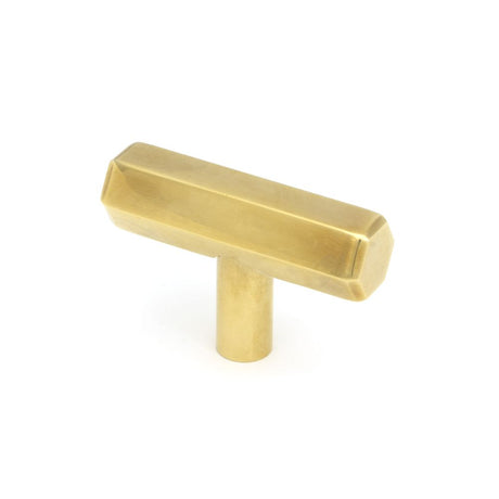This is an image showing From The Anvil - Aged Brass Kahlo T-Bar available from trade door handles, quick delivery and discounted prices