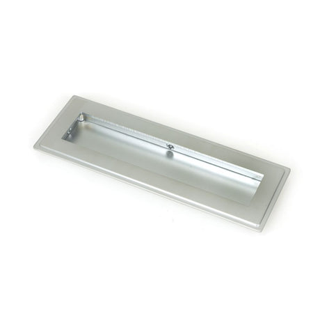 This is an image showing From The Anvil - Satin Chrome 175mm Art Deco Rectangular Pull available from trade door handles, quick delivery and discounted prices