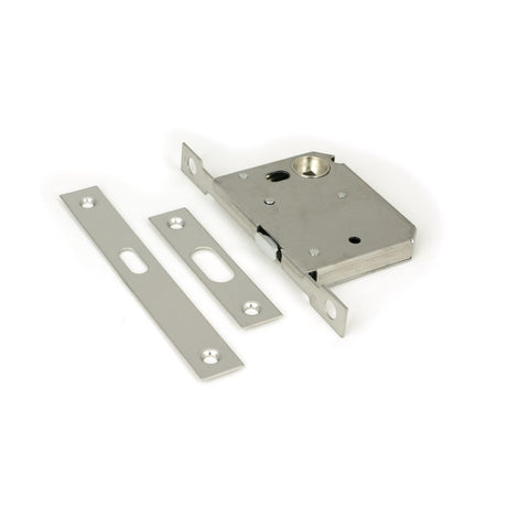 This is an image showing From The Anvil - Polished Chrome 50mm Sliding Door Lock available from trade door handles, quick delivery and discounted prices