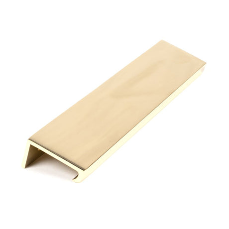 This is an image showing From The Anvil - Polished Brass 200mm Plain Edge Pull available from trade door handles, quick delivery and discounted prices