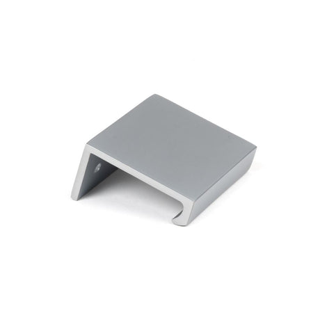 This is an image showing From The Anvil - Satin Chrome 50mm Plain Edge Pull available from trade door handles, quick delivery and discounted prices