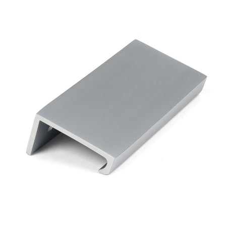 This is an image showing From The Anvil - Satin Chrome 100mm Plain Edge Pull available from trade door handles, quick delivery and discounted prices