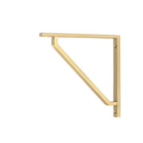 This is an image showing From The Anvil - Satin Brass Barton Shelf Bracket (150mm x 150mm) available from trade door handles, quick delivery and discounted prices