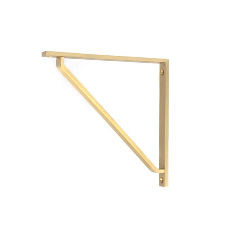 This is an image showing From The Anvil - Satin Brass Barton Shelf Bracket (200mm x 200mm) available from trade door handles, quick delivery and discounted prices