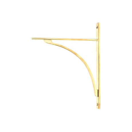 This is an image showing From The Anvil - Polished Brass Apperley Shelf Bracket (314mm x 250mm) available from trade door handles, quick delivery and discounted prices