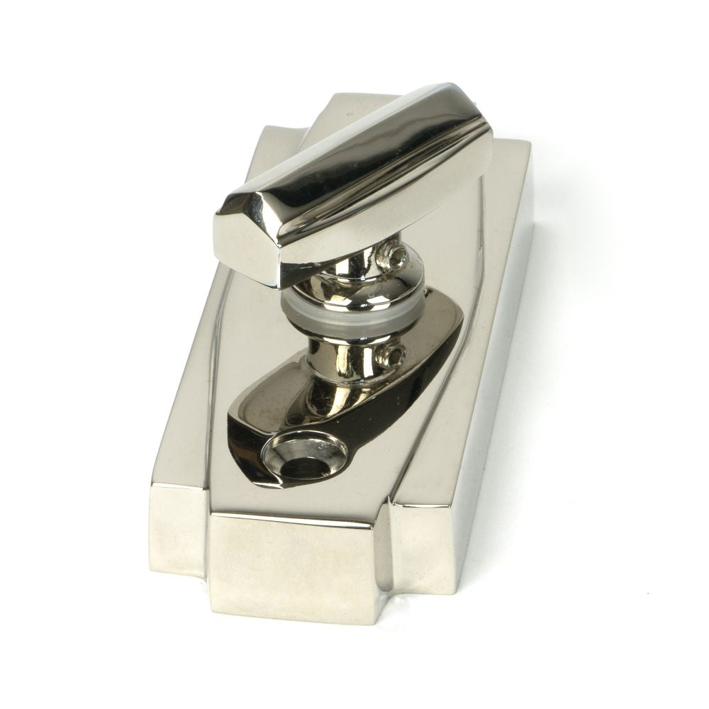 This is an image showing From The Anvil - Polished Nickel Art Deco Thumbturn available from trade door handles, quick delivery and discounted prices