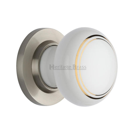 This is an image of a Heritage Brass - Gold Line Knob with Satin Nickel base, 6010-sn that is available to order from Trade Door Handles in Kendal.